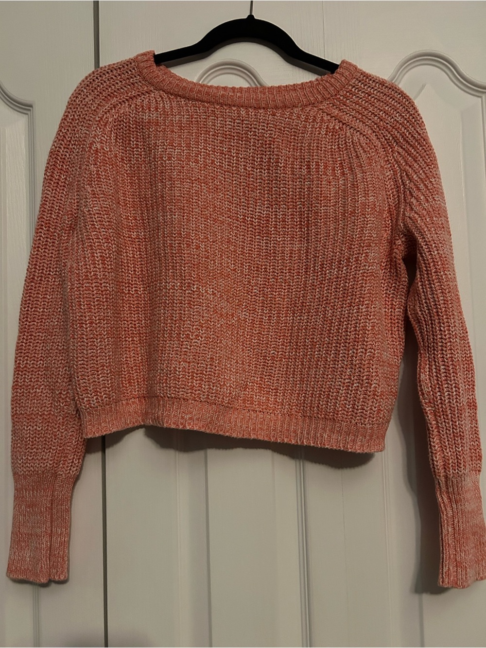 American Apparel Classic Cropped Knit Sweater - Coral Cotton blend